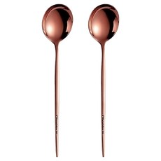 瑞典廚房 304不鏽鋼歐風西餐餐匙組/西式湯匙/餐具, 玫瑰金, 2支