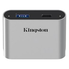 Kingston 金士頓 USB3.2 Gen1 Workflow Dual-Slot microSDHC/SDXC UHS-II Card Reader, WFS-SD, 銀色, 1個