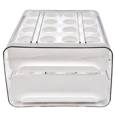 ROYALLIN 蘿林嚴選 抽屜式雞蛋收納盒(白色) 冷藏收納 透明可視 抽屜拉抽, 21.5 x 24 x 13cm, 1個