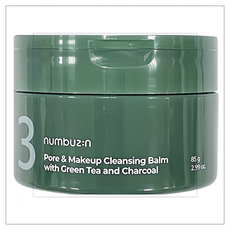 Numbuzin 潤碧之茵 No.3 綠茶竹炭毛孔清潔泥膜卸妝膏,溫和卸妝,深層清潔毛孔,85g, 1罐