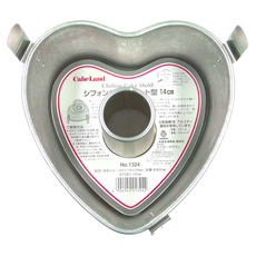 Cakeland JP 戚風蛋糕模, 心型 14cm, 鋁鋅鐵材質, 日本製, 1個