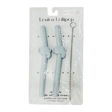 Loulou Lollipop 替換吸管 附清潔刷 100%食用級矽膠, 快樂小象, 1組