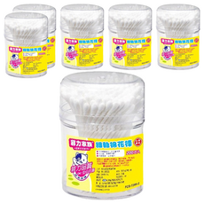 菲力家族 棉花棒 細軸 200入, 100%棉 柔軟有彈性 SGS檢驗合格, 6盒
