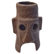 水幻奇境 紫砂躲避屋人像頭 388g, 咖啡色, 2個