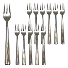 德國WMF BASE 2300系列 蛋糕叉 Set 12個 Cromargan不鏽鋼, 銀色