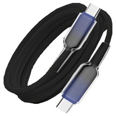 小麥購物 Type-C系列 65w Type-C-Type-C冰晶漸變快充數據線 L1366, 1個, 2m, 黑晶藍