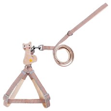 可愛小貓防掙脫牽引繩, 黃格紋, 1個