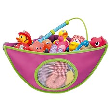 浴室角落洗澡玩具整理收納袋 420D牛津布塗層 藍色/粉色, 28 x 28 x 38cm, 1個