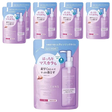 KUMANO 熊野油脂 DEVE 深層卸妝油補充包 紫色, 160ml, 濕手可用, 可卸除防水睫毛膏, 6包