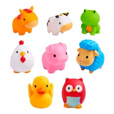 munchkin 滿趣健 動物農場 噴水洗澡玩具 8件組 會漂浮 提升手指和動作協調能力, 1組