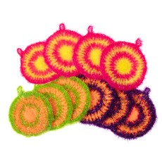 comet Kitchen 壓克力毛線菜瓜布 彩色編織款 13 x 13cm, 10個, 1組