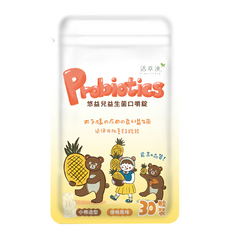 VigorYoung 活萃泱 永騰生技 悠益兒益生菌口嚼錠, 30顆, 小熊造型, 優格風味, 減糖配方, 24g, 1包