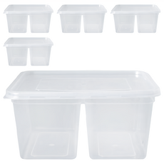 Axis 艾克思 便利輕巧食物分裝塑膠盒.糕點盒 800ml 食用級PP材質 可冷藏冷凍保鮮 5個, Clear