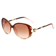 Quinta UV400偏光時尚潮流太陽眼鏡, 鏡總寬142mm, 茶色