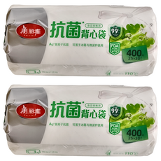 美麗雅 抗菌背心袋 可置於冰箱與微波爐使用, 小(30 x 25cm), 400個, 2盒