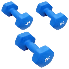 三次方 塑身小啞鈴 6Kg 藍色, 3個