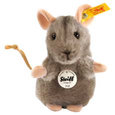 Steiff 德國金耳釦泰迪熊 Piff mouse黃標玩偶 柔軟舒適 激發想像力 德國工藝, 10cm, 灰色, 1個