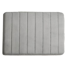 FANCY LIFE 珊瑚絨地墊, 灰色, 40 x 60cm, 吸水防滑, 柔軟舒適, 居家必備, 1個