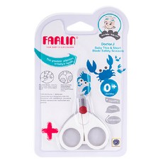 FARLIN 新生嬰兒安全指甲剪刀 0個月以上適用, 1個, 白色