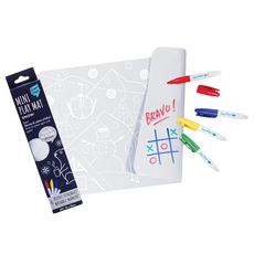 Super Petit 矽膠彩繪餐墊 附4色彩色筆 MINI Set - 30x20cm 可重複上色 可機洗碗洗, 雪人, 1組