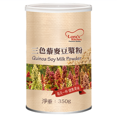 Lora's Kitchen 蘿拉廚房 三色黎麥豆漿粉 高膳食纖維 補充蛋白質 健康穀粉, 350g, 1罐
