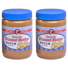 CHEF'S CHOICE 美味大師 顆粒花生醬 口感濃郁香滑 滿滿花生顆粒, 500g, 2罐