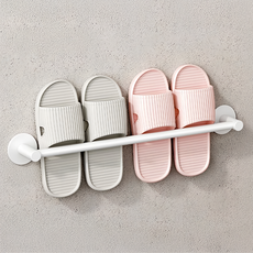 超級工廠 壁掛式鞋架 50cm 高貴白 浴室拖鞋架 免打孔收納架, 1個