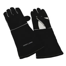 UNIFLAME 耐熱皮手套 黑 加長型, 45cm, 1雙