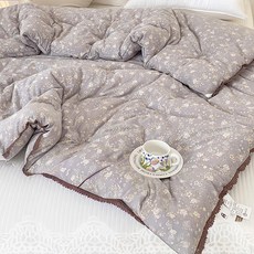 寢城之戀 超保暖針織親膚透氣 氣質蕾絲水洗冬被, 繁花似錦