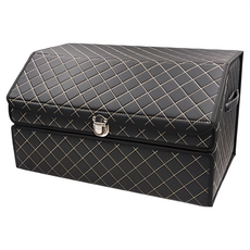 ACEPEED 雙層皮革後車廂收納箱, 黑金