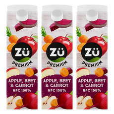 ZU ABC蔬果汁, 蘋果/甜菜根/紅蘿蔔, NFC 100%, 1L, 3瓶