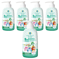 YOrSUn 悠森兒 Poli 波力 3in1洗髮沐浴泡泡露 敏弱呵護 寶寶乳香 低敏不流淚, 500ml, 5瓶