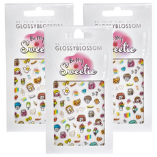 Be My Sweetie 美甲貼, 可愛卡通圖案, Sweet Friends, 3件