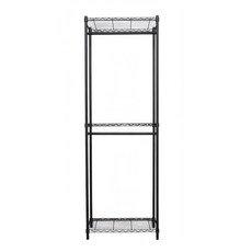 dayneeds 日需百備 輕型烤漆三層雙桿衣櫥 置物架 掛衣架 收納架 層架 鐵架 1個, 黑色