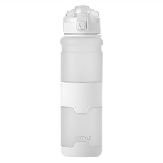 UPSTYLE Tritan 質感防摔直飲運動提帶水壺 1L, 磨砂白, 1個