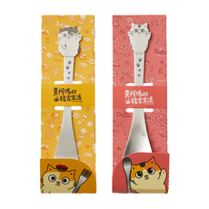 黃阿瑪的後宮生活 304不鏽鋼餐具組 18.5x3.6cm, 黃阿瑪 + 小花, 湯匙 + 叉子, 1組