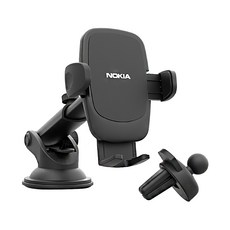 NOKIA 兩用車用手機支架, 黑色, 1個