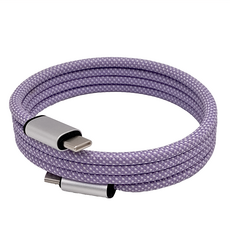 HONG JIN 宏晉 多彩磁吸充電線 C-C, 1m, 深紫色, 1條