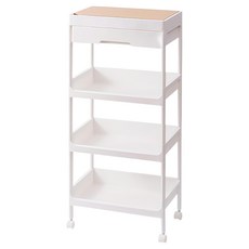 小麥購物 木質收納推車 抽屜款 L717, 4層, 白色