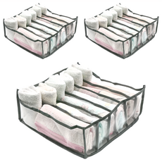 收納王妃 網格收納盒 6格 32 x 32 x 12cm, 灰色, 3個