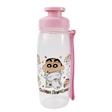 吊帶式PP水壺 Set 食品級PP原料 造型美觀 方便好攜帶 裝開水冷熱飲 安全無毒性, 1個, 蠟筆小新粉色, 500ml