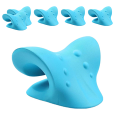 QIDINA C型頸椎按摩枕頸枕肩頸按摩枕 3C族低頭族救星, 藍色, 20.5 x 12 x 16cm, 6個