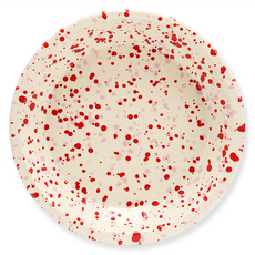 Crow Canyon Home 潑墨琺瑯派盤 SP42, 1個, 猩紅色蘭花