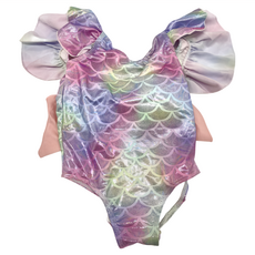 愛北鼻 寶寶美人魚泳衣, 連體泳衣 Set, 泳帽, 髮帶, 100, 美人魚