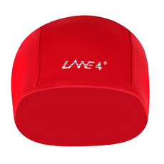 LANE4 羚活 泳帽 100% 聚酯纖維, 紅印白, 1個