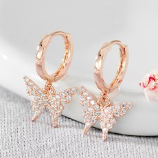 noid-b 方晶鋯石蝴蝶垂墜耳環