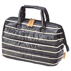 Skater 手提輕量保冷便當袋 寬口型, 1個, 黑色白條紋