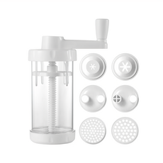 Tescoma 壓模片 5個 + 麵糊擠壓器 適用於 Passatelli Churros Gnocchi Doughnuts, 白色, 1組