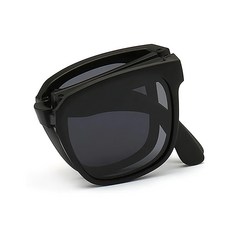 Quinta UV400 折疊輕量彈簧腿偏光太陽眼鏡 抗紫外線/濾藍光/防眩光 時尚設計, 黑框/黑灰片, 1個