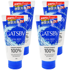 GATSBy 男性黑頭潔淨洗面乳, 130g, 4條